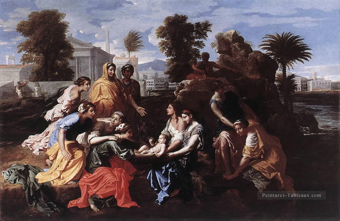 La découverte de Moïse classique peintre Nicolas Poussin Peintures à l'huile
